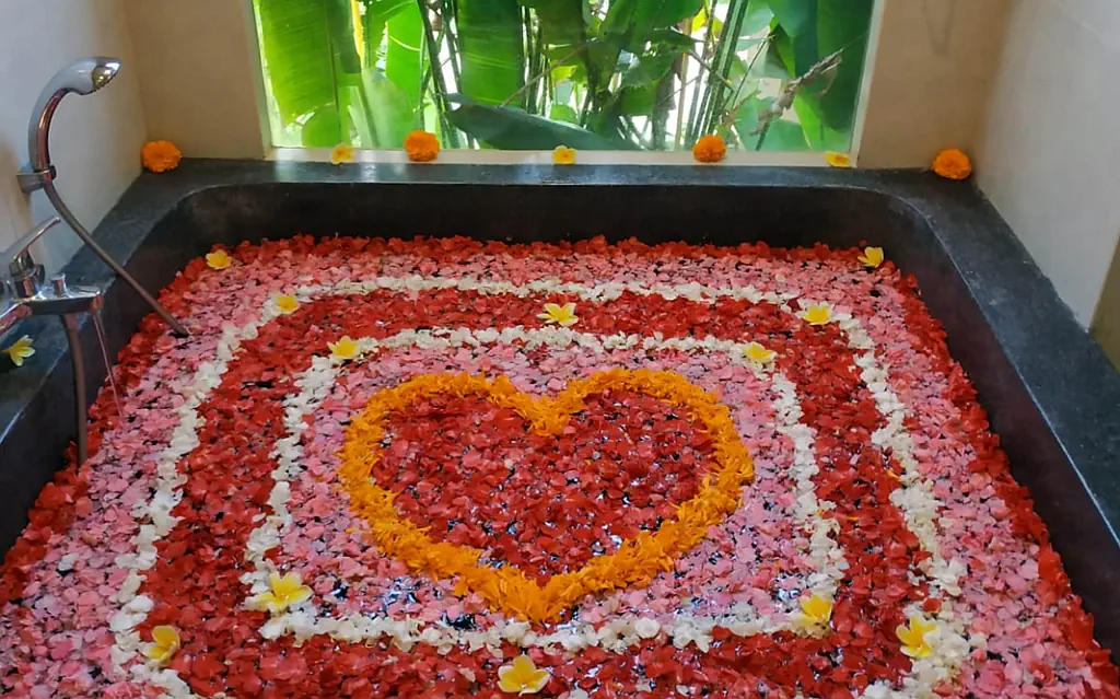 Floating Flower in Plunge Pool